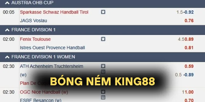 Bóng Ném King88 - Loại hình giải trí hấp dẫn và phổ biến 2025