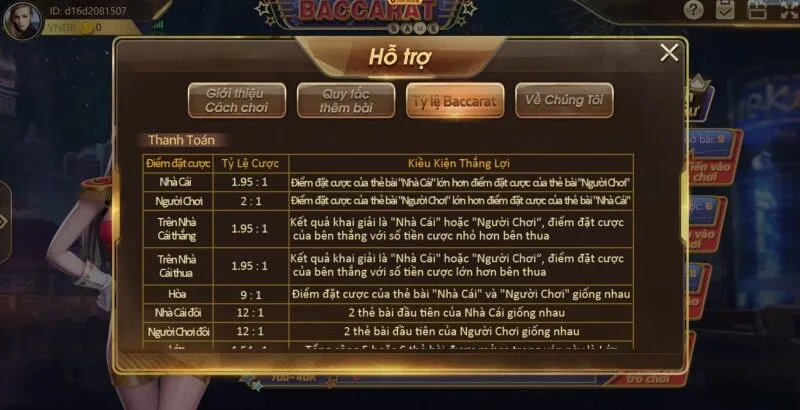 Luật chơi Baccarat nhanh King88